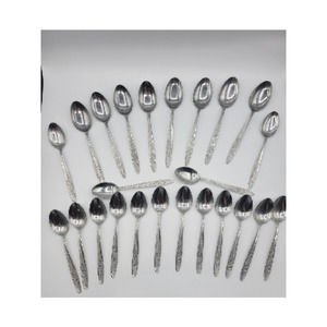 Stanley Roberts Florentine Rose stainless steel 16 tsp 8 tbsp (24)‎